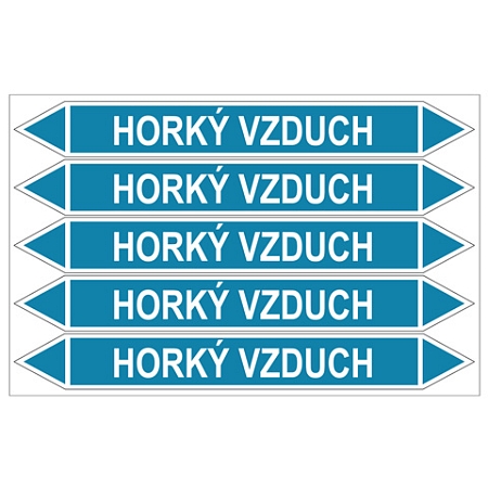 Značení potrubí, horký vzduch